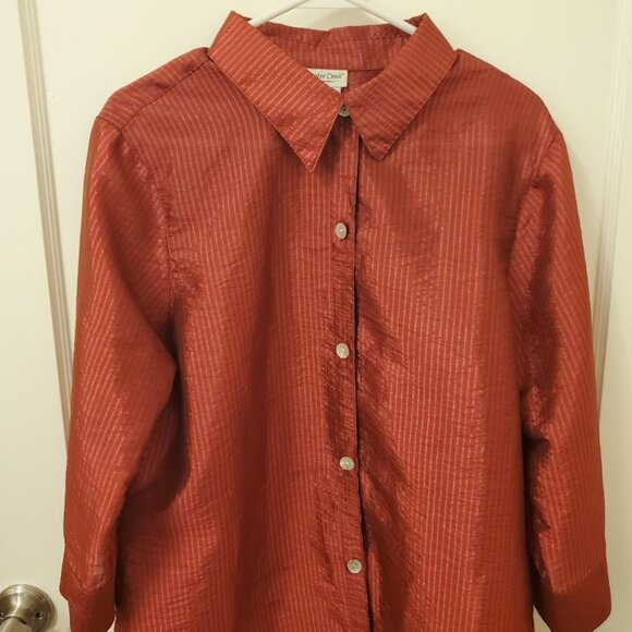 Coldwater Creek Red Button-Down Cover-Up – Size L - Picture 1 of 5